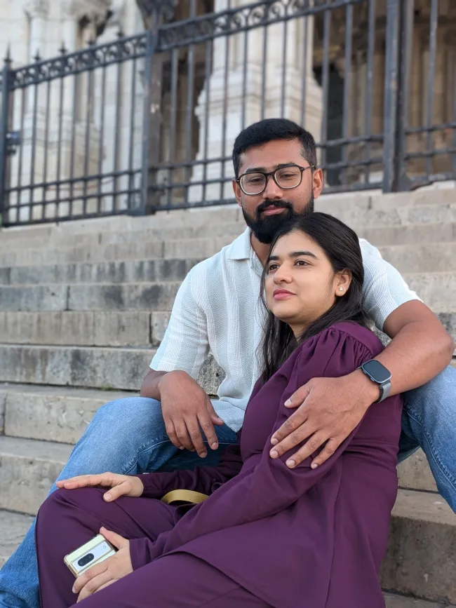 Bidisha resting in Arnab’s arms