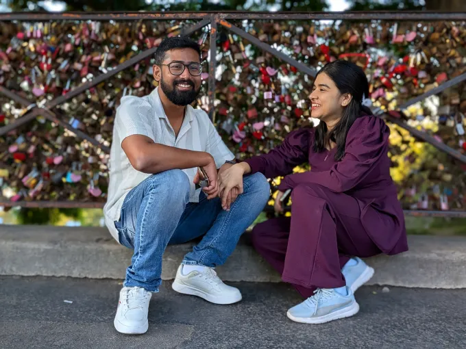 Arnab and Bidisha sharing a laugh